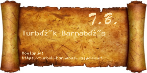 Turbók Barnabás névjegykártya